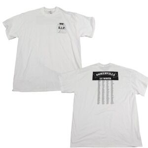 Somerville Lumber RIP Graphic Shirt Men XL White Single Stitch Graveyard Closing